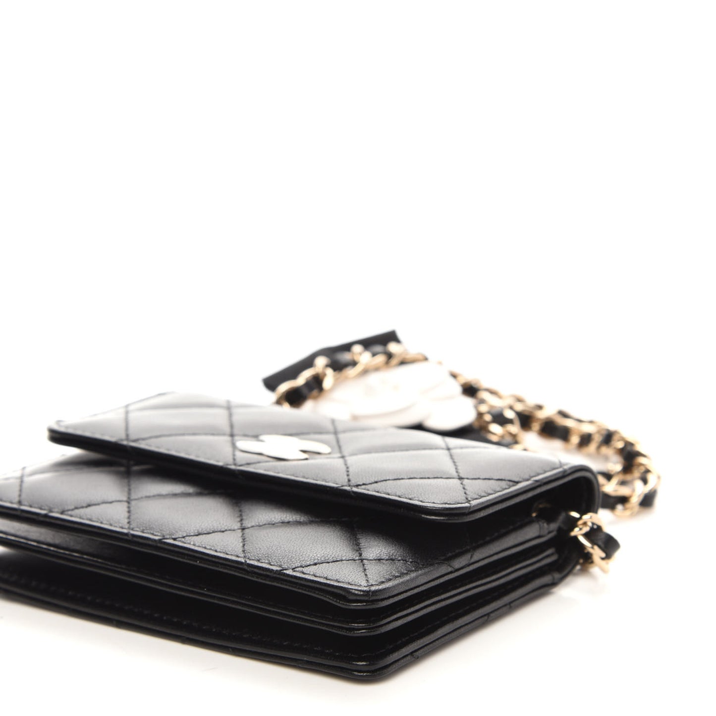 Lambskin Quilted My Chanel Lady Card Holder On Chain Black