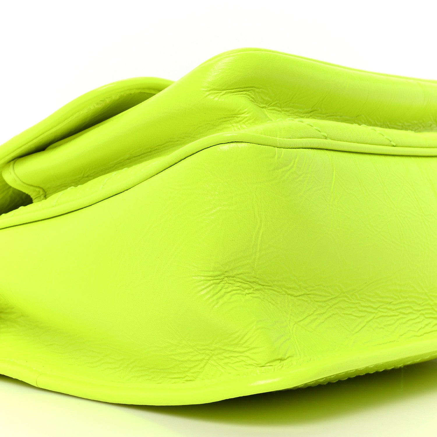 Saint Laurent Crinkled Calfskin Matelasse Monogram Medium Niki Chain Satchel Neon Yellow 8 of 9