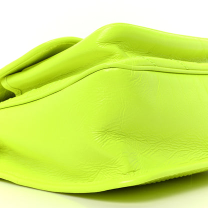 Saint Laurent Crinkled Calfskin Matelasse Monogram Medium Niki Chain Satchel Neon Yellow 8 of 9