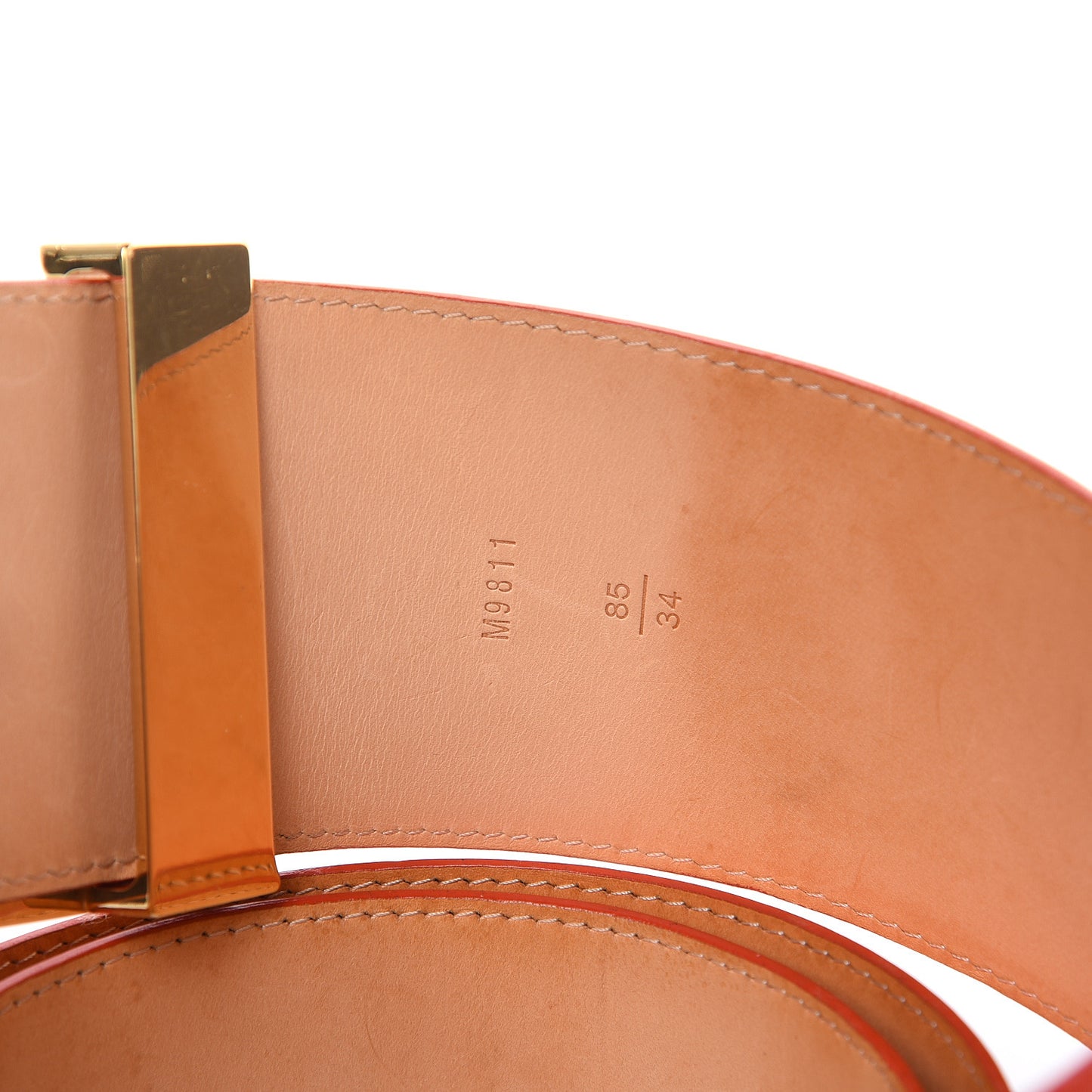 Patent LV Facettes Belt 85 34 Orange Sunset