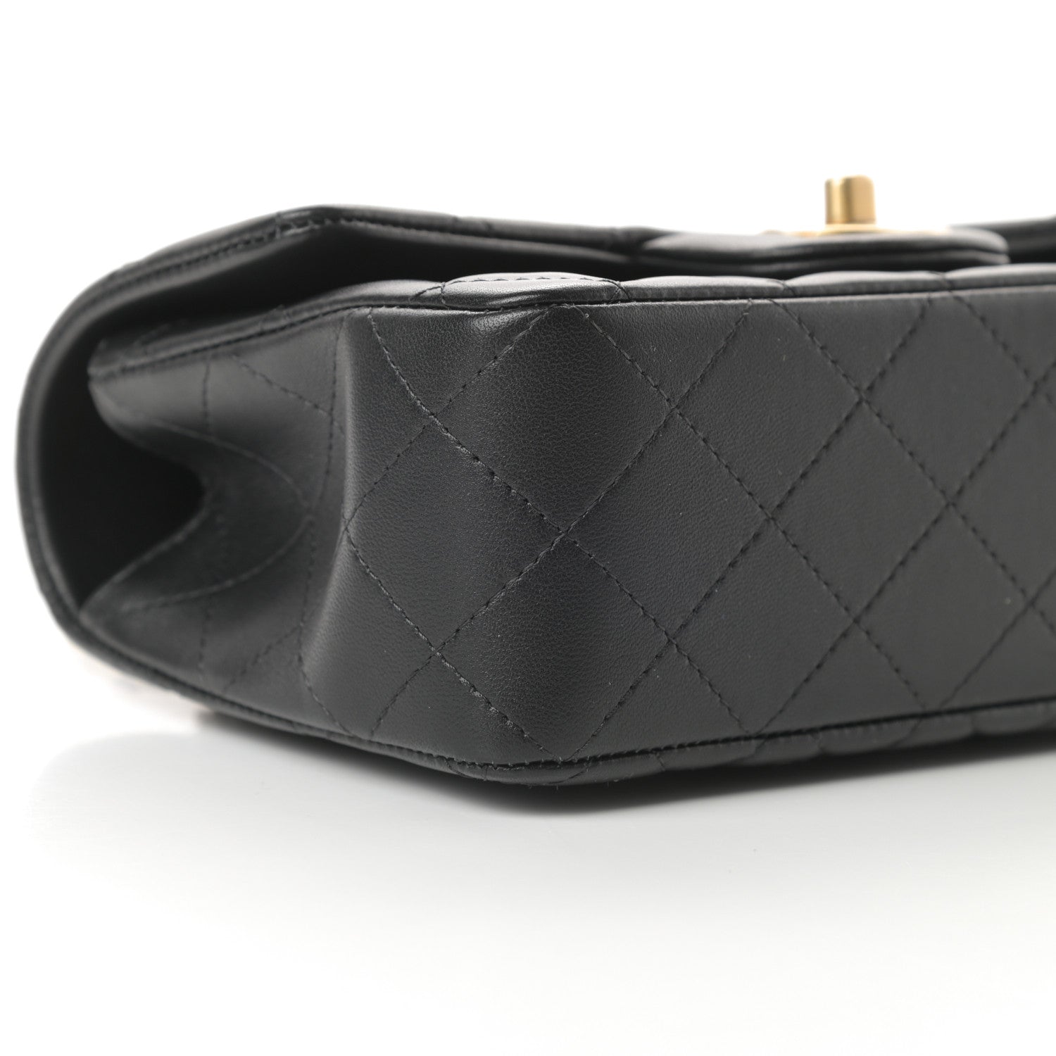 Chanel Lambskin Quilted Mini Top Handle Rectangular Flap Black 9 of 12
