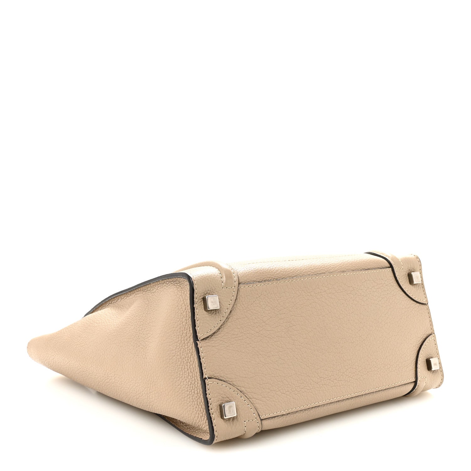Celine Drummed Calfskin Micro Luggage Dune 4 of 10