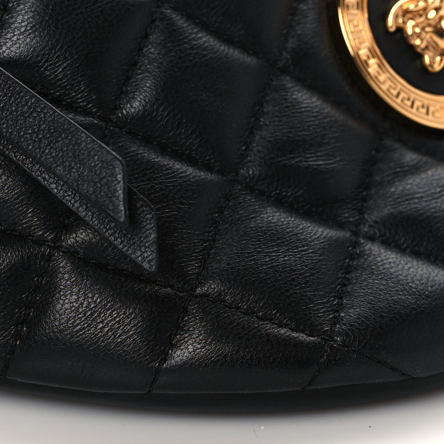 Nappa Quilted Medusa Belt Bag Black