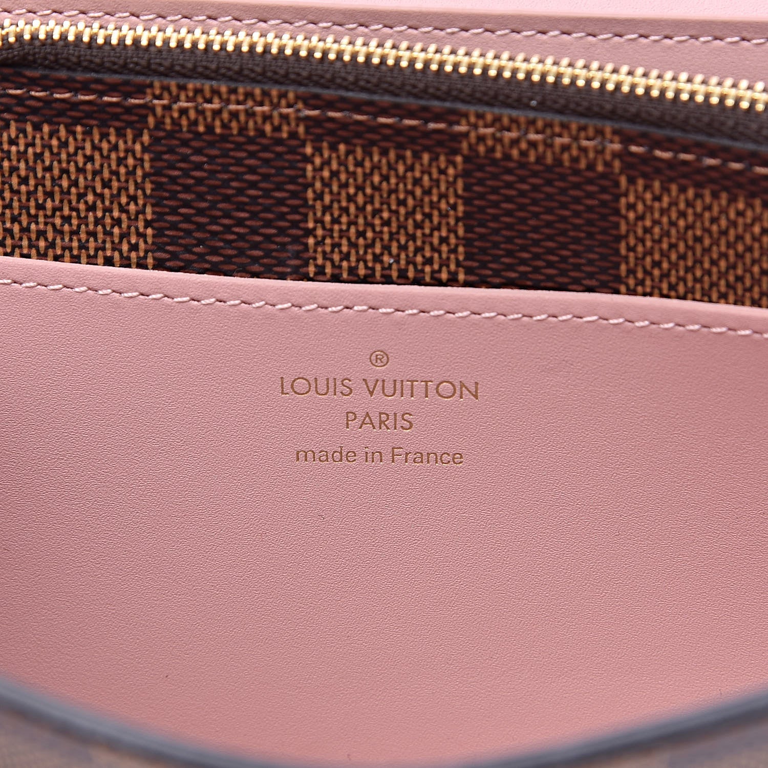 Louis Vuitton Damier Ebene Croisette Chain Wallet Rose Ballerine 6 of 10
