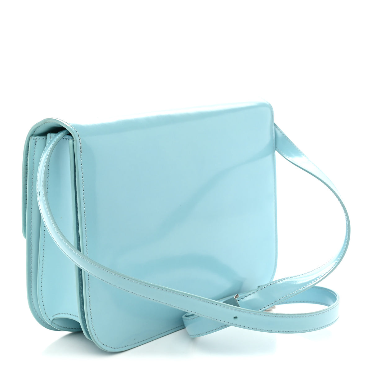 Celine Spazzolato Calfskin Medium Classic Box Flap Bag Porcelain 3 of 12