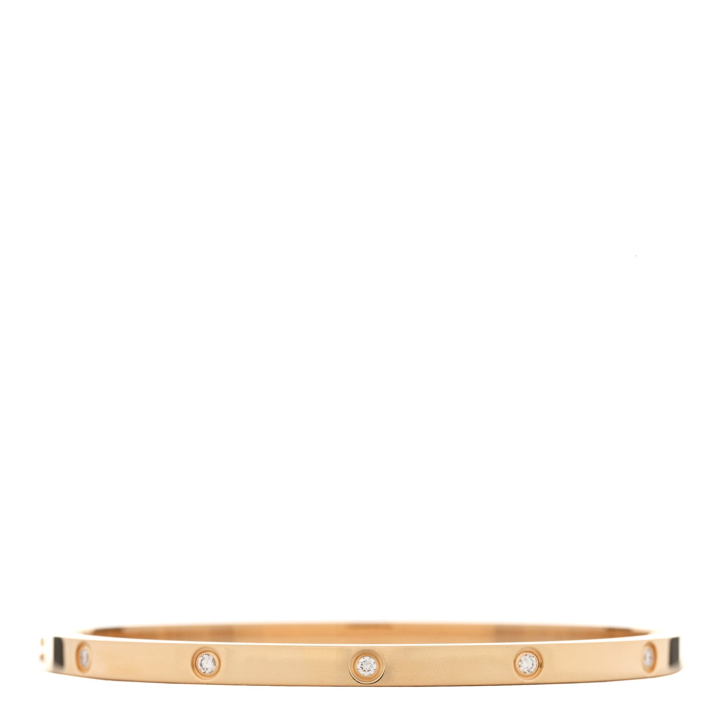 18K Yellow Gold 10 Diamond Small LOVE Bracelet 17
