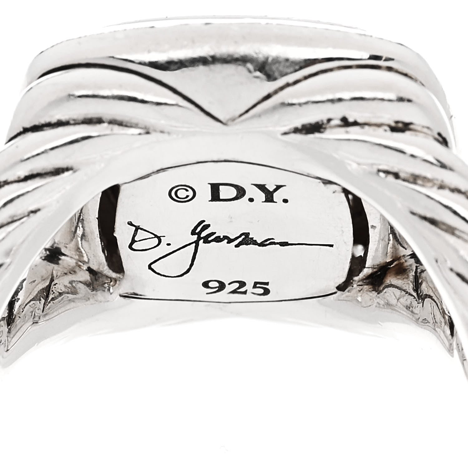 David Yurman Sterling Silver Diamond 11mm Albion Pave Ring 52 6 5 of 5