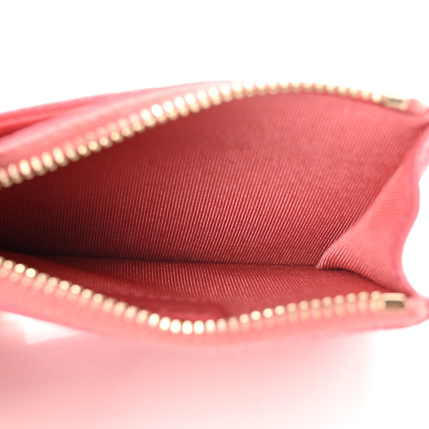 Metallic Caviar Quilted CC Zip Card Holder Pink