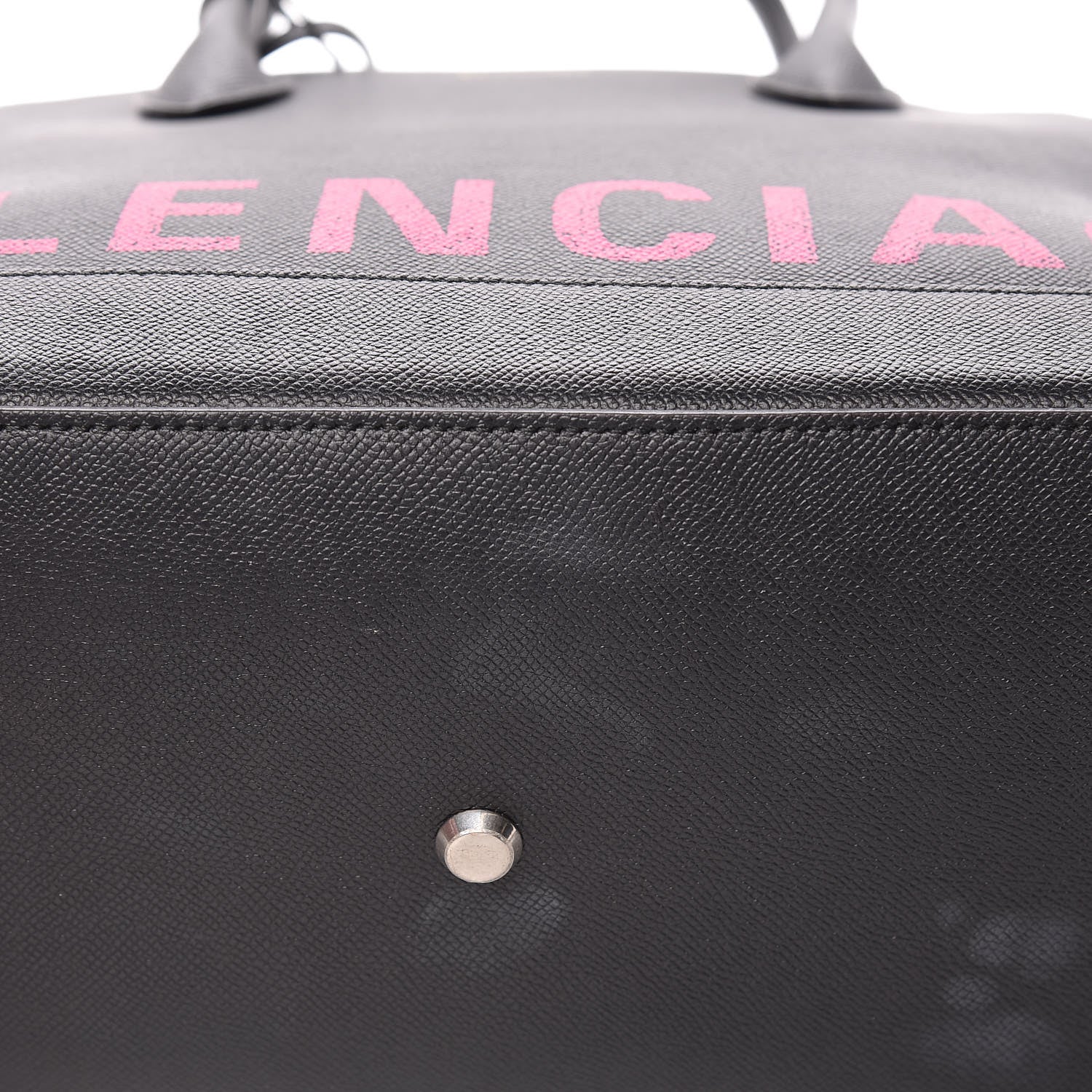 Balenciaga Signature Grained Calfskin Logo M Ville Top Handle Bag Black Rose Shocking 15 of 15