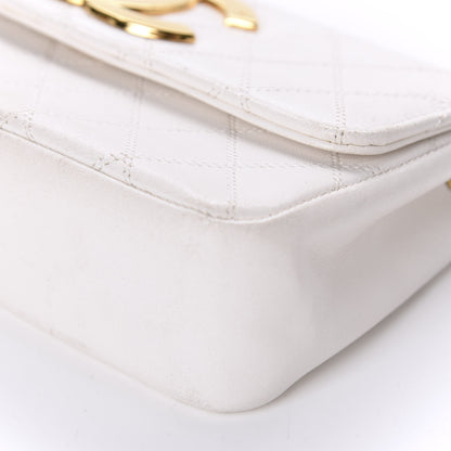 Chanel Calfskin Diamond Double Stitch Flap White 7 of 22