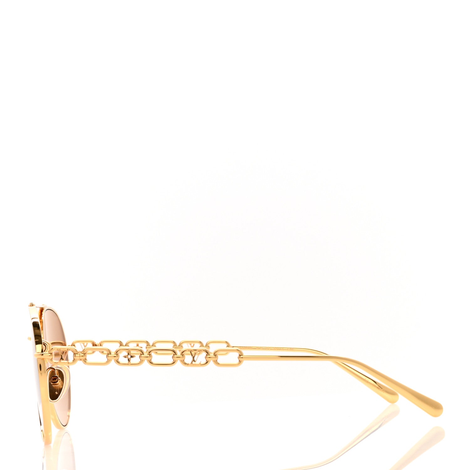 Louis Vuitton Metal My LV Chain Pilot Sunglasses Z1539W Gold 3 of 9