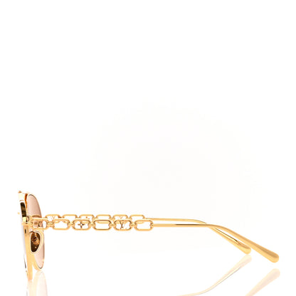 Louis Vuitton Metal My LV Chain Pilot Sunglasses Z1539W Gold 3 of 9