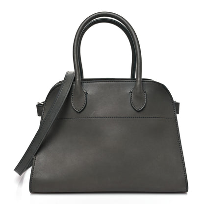 The Row Polished Saddle Calfskin Soft Margaux 10 Bag Koala Grey 1 of 9