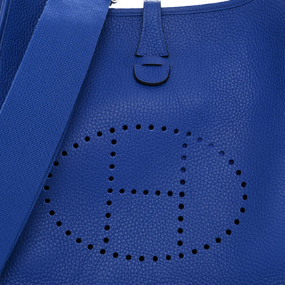 Hermes Taurillon Clemence Evelyne III PM Bleu Electrique 8 of 10