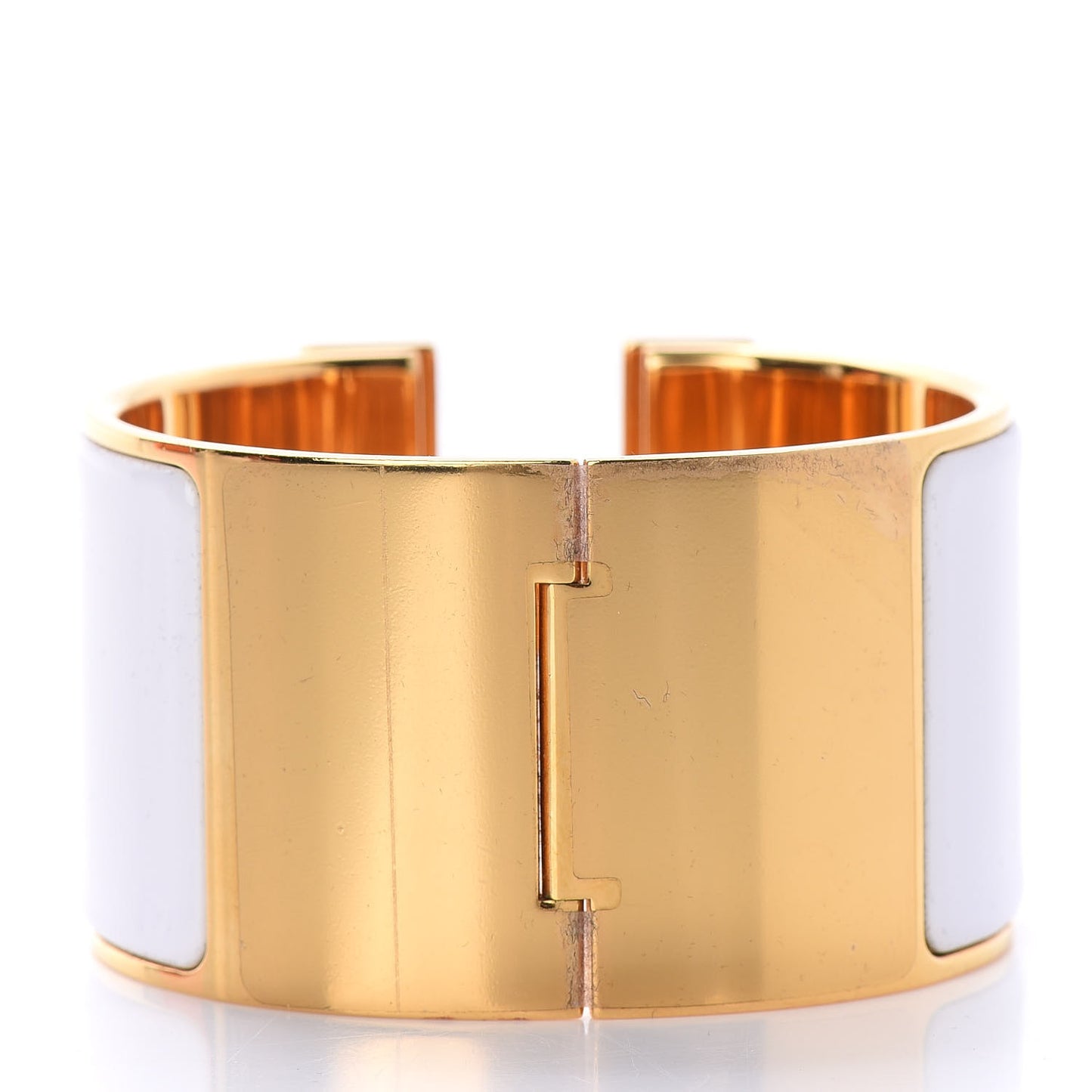 Enamel Extra Wide Clic Clac H Bracelet PM White
