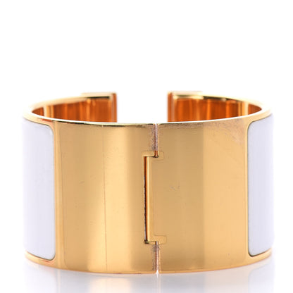 Hermes Enamel Extra Wide Clic Clac H Bracelet PM White 3 of 5