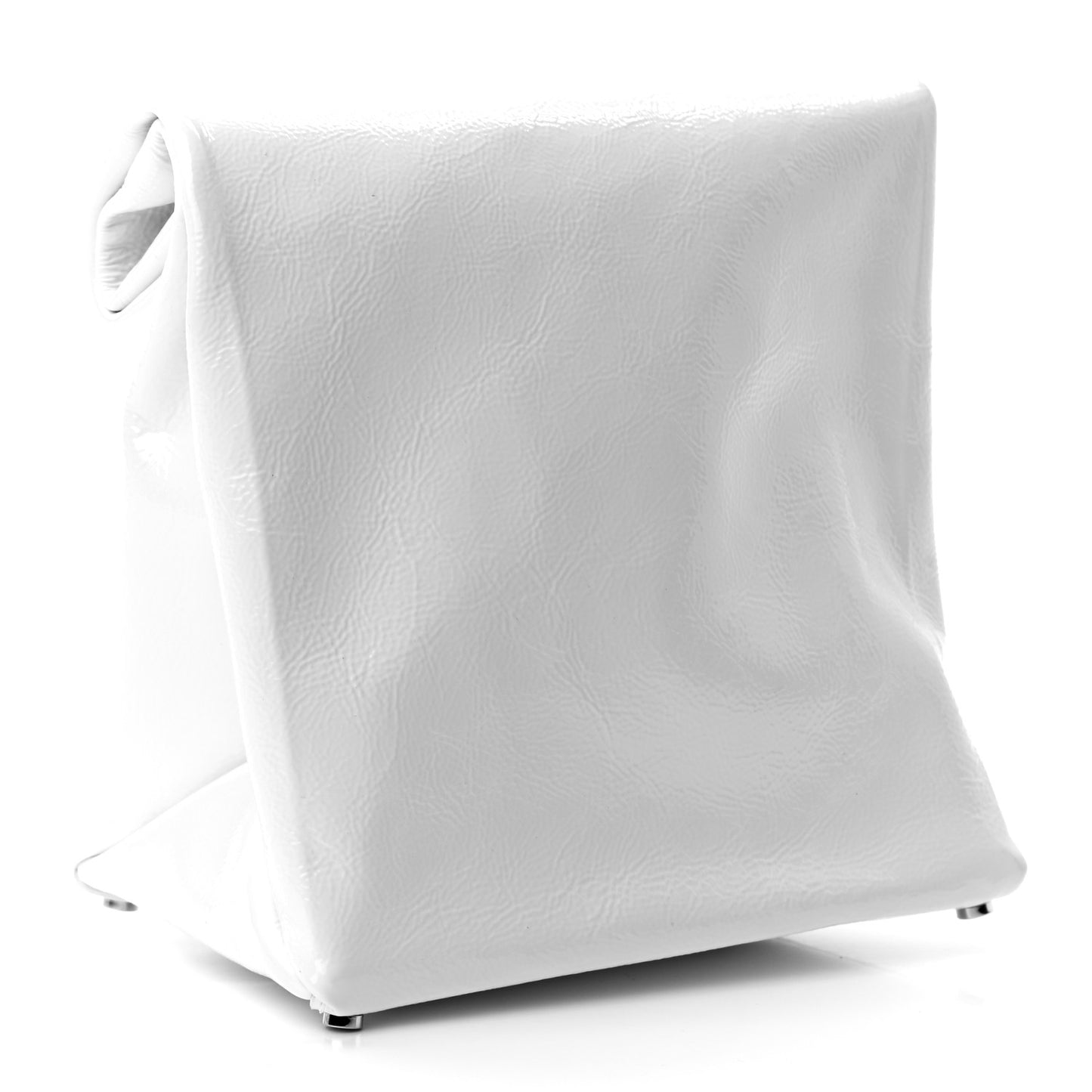 Patent Lunch Bag Foldover Clutch White