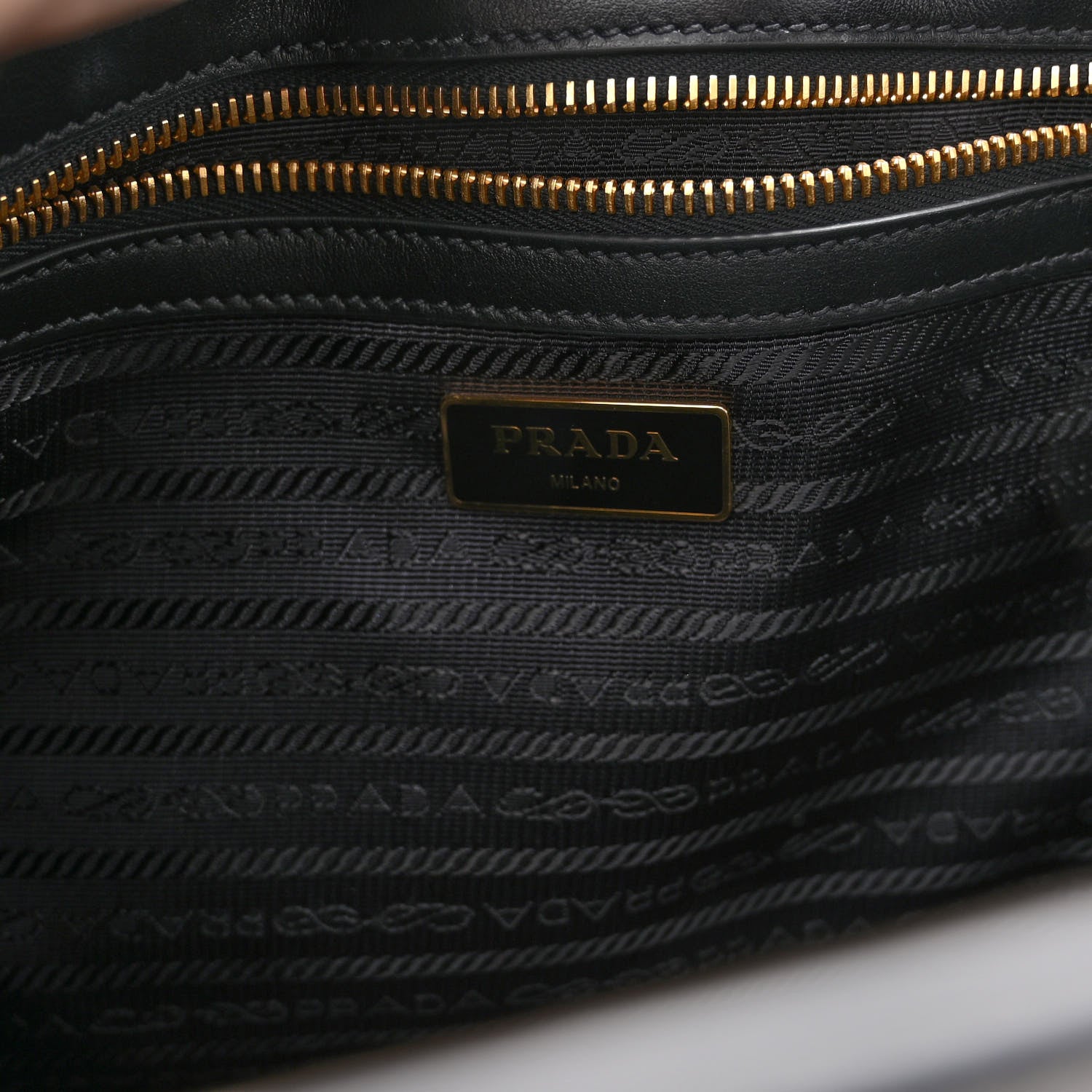 Prada Saffiano Soft Calfskin Small Zippered Tote Black 6 of 9