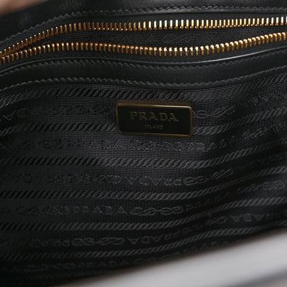 Prada Saffiano Soft Calfskin Small Zippered Tote Black 6 of 9