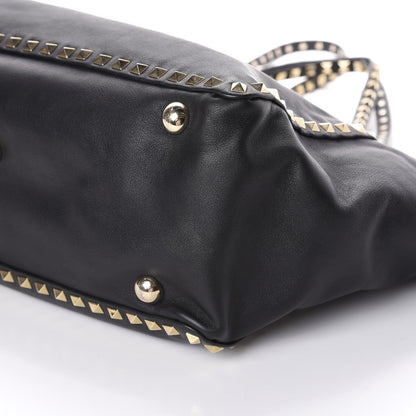Valentino Garavani Vitello Medium Rockstud Tote Black 9 of 9