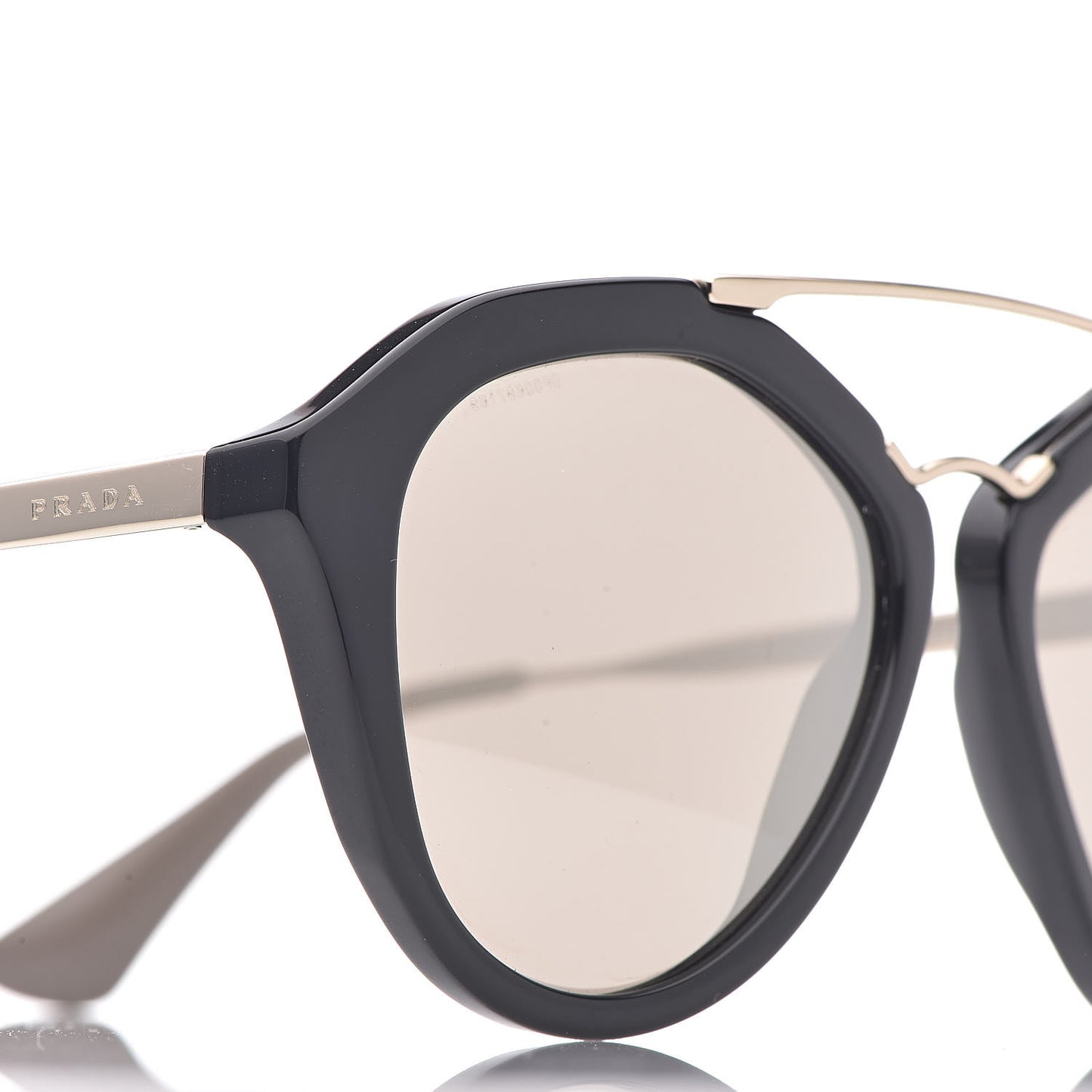 Acetate Metal Cinema Sunglasses SPR 12Q Black