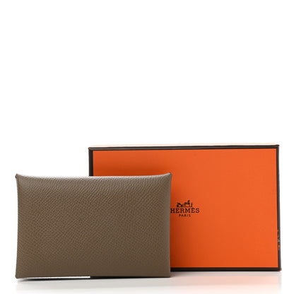 Hermes Epsom Calvi Card Case Etoupe 8 of 8