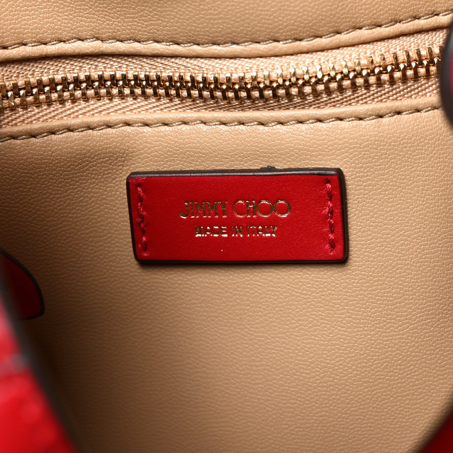Jimmy Choo Smooth Shiny Calfskin Cinch M Bucket Bag Ruby Red 6 of 9