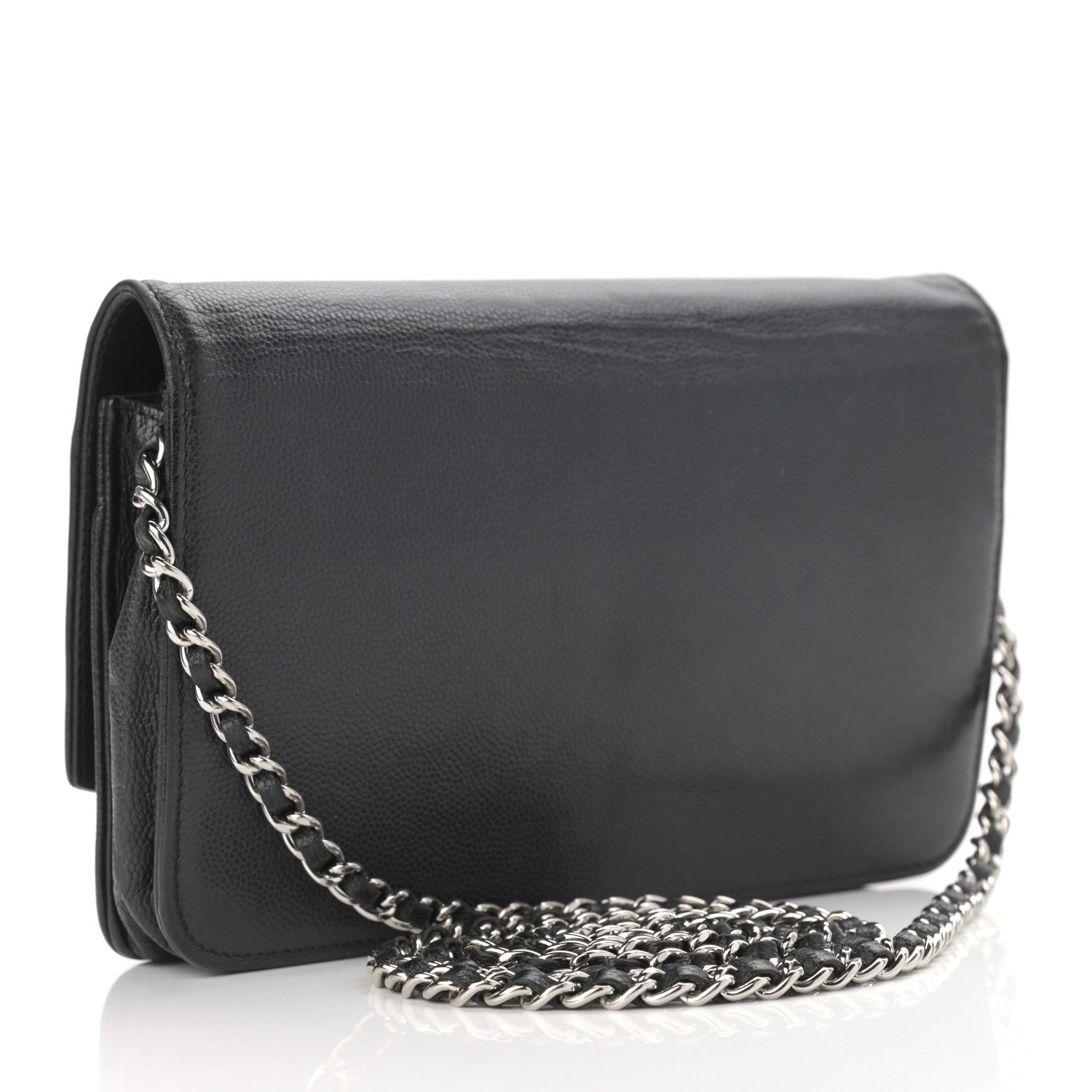 Chanel Caviar Sevruga Wallet On Chain WOC Black 3 of 13