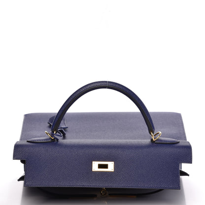 Hermes Epsom Kelly Sellier 32 Bleu Encre 16 of 36