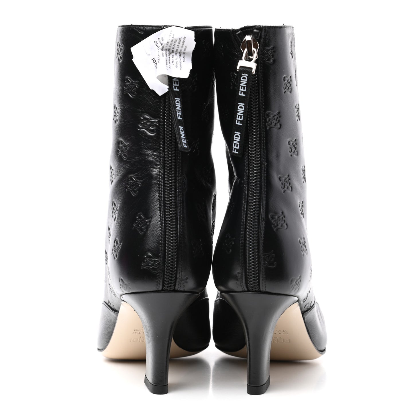 Vitello Karligraphy Embossed FFreedom Ankle Boots 36 Black