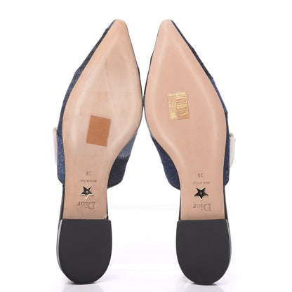 Christian Dior Denim Ribbon Patchwork J'Adior Slingback Ballet Flats 36 Deep Blue 5 of 8