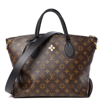 Louis Vuitton Monogram Flower Zipped Tote MM Black 1 of 11