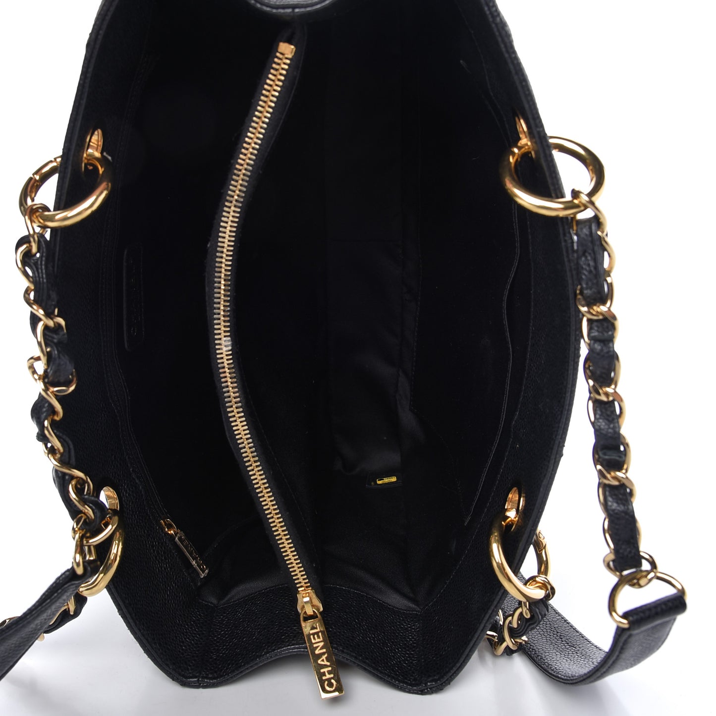 Caviar Quilted Grand Shopping Tote GST Black