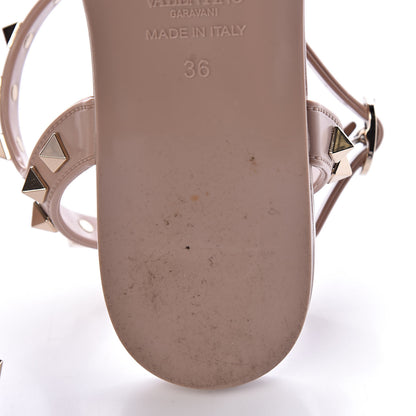 Valentino Garavani PVC Jelly Rockstud Caged Sandals 36 Poudre 10 of 15