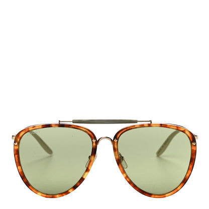 Gucci Aviator Sunglasses GG0672S Havana Gold Green 4 of 7