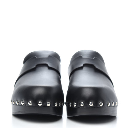 Hermes Calfskin Calya Mules 36 Black 2 of 8