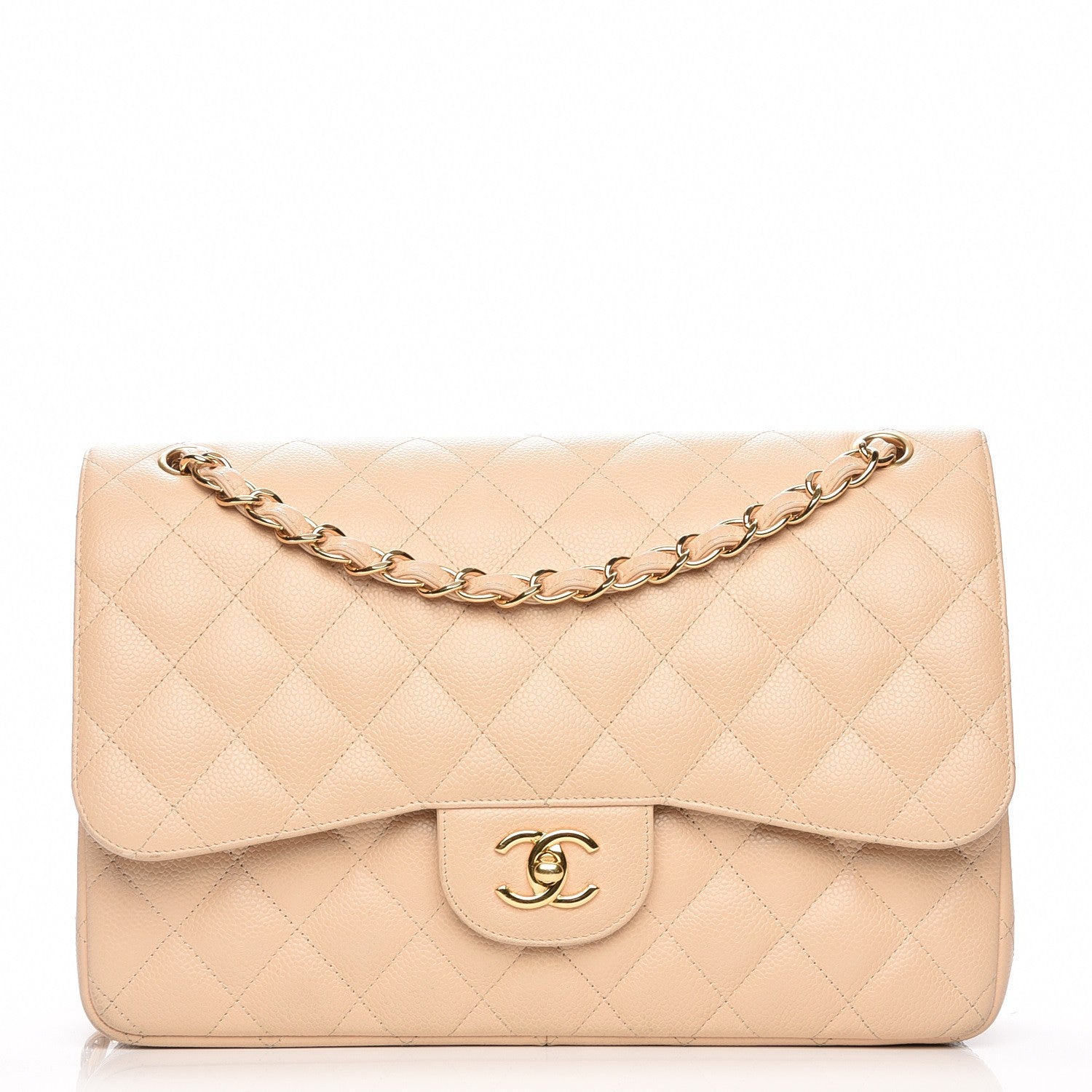 Chanel Caviar Quilted Jumbo Double Flap Beige Clair 1 of 8