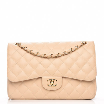 Chanel Caviar Quilted Jumbo Double Flap Beige Clair 1 of 8