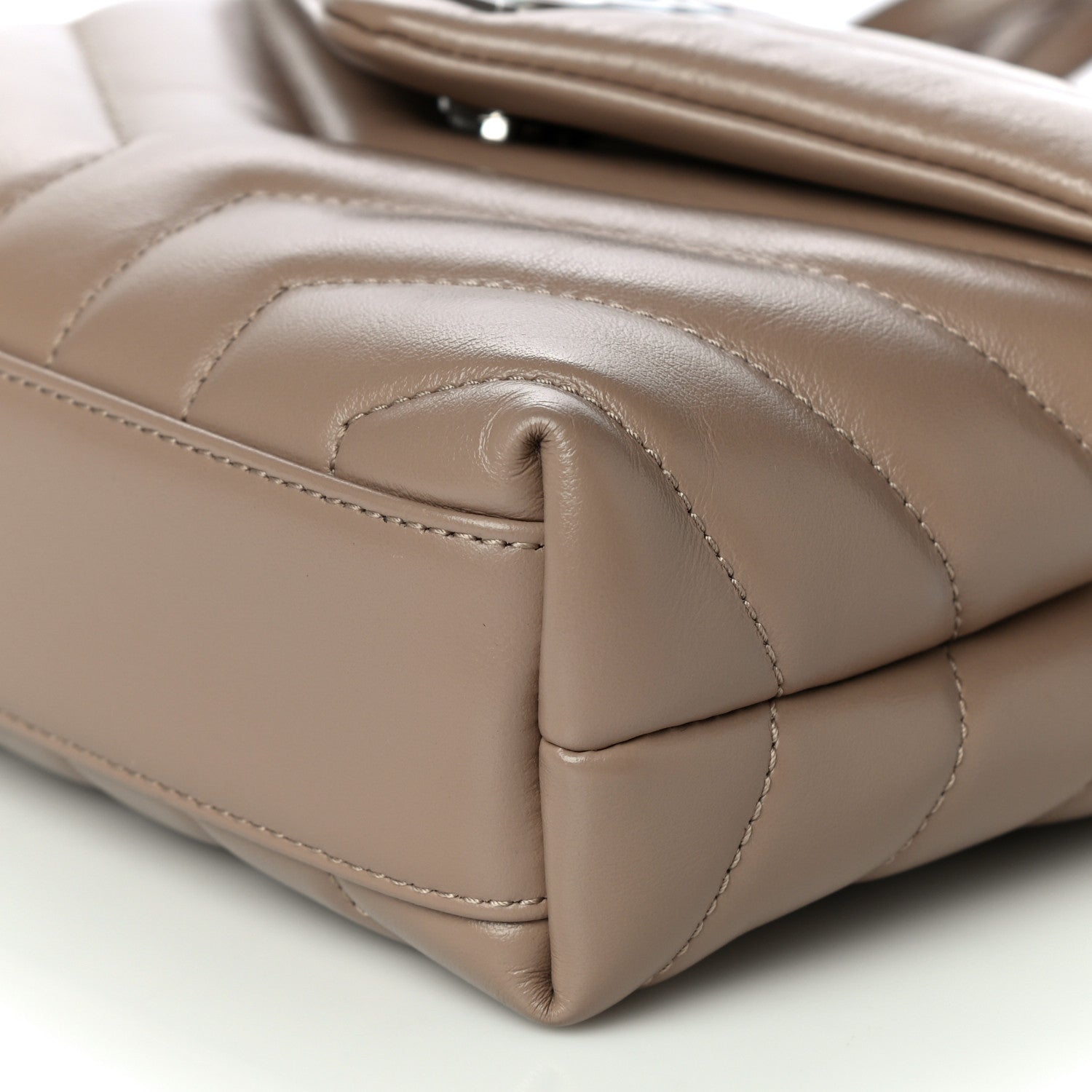 Saint Laurent Calfskin Y Quilted Monogram Toy Loulou Crossbody Bag Latte 10 of 12