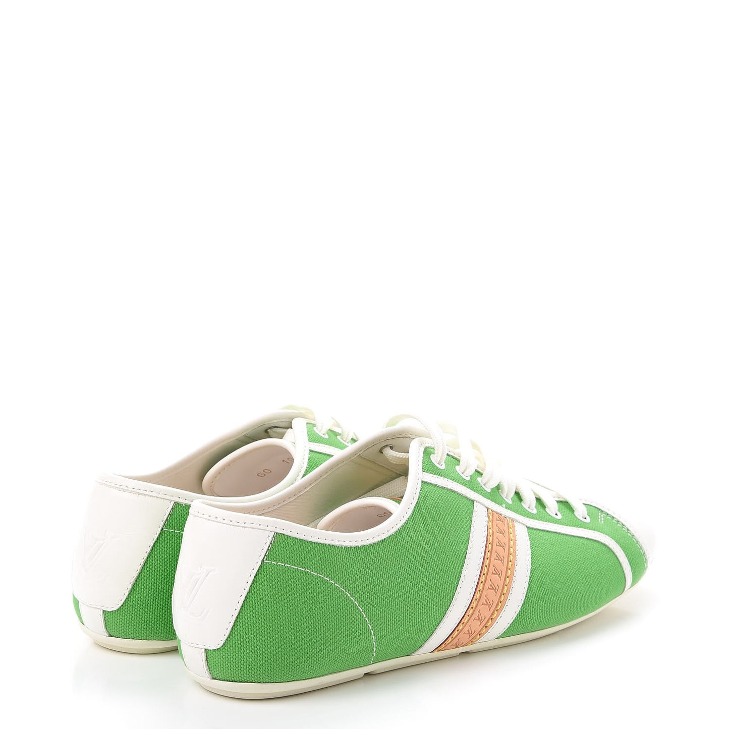 Canvas Calfskin Sneakers 38 Green