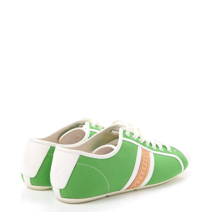 Louis Vuitton Canvas Calfskin Sneakers 38 Green 4 of 14