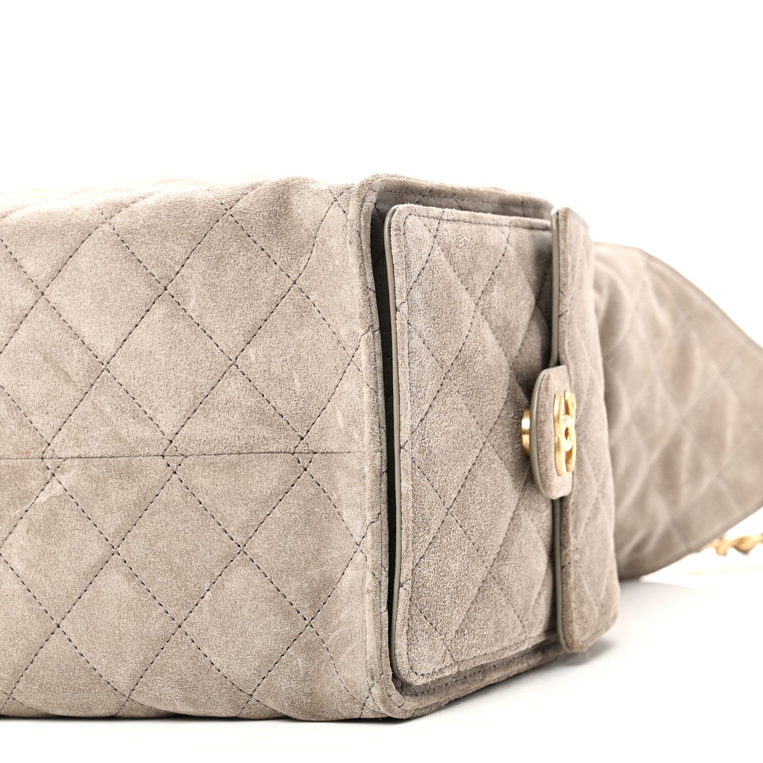 Chanel Suede Quilted Medium Chanel 25 Handbag Grey 10 of 11