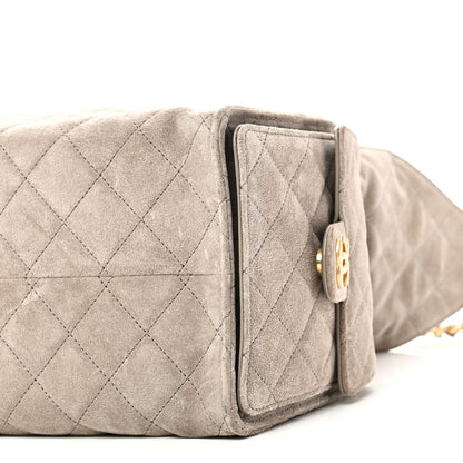 Chanel Suede Quilted Medium Chanel 25 Handbag Grey 10 of 11