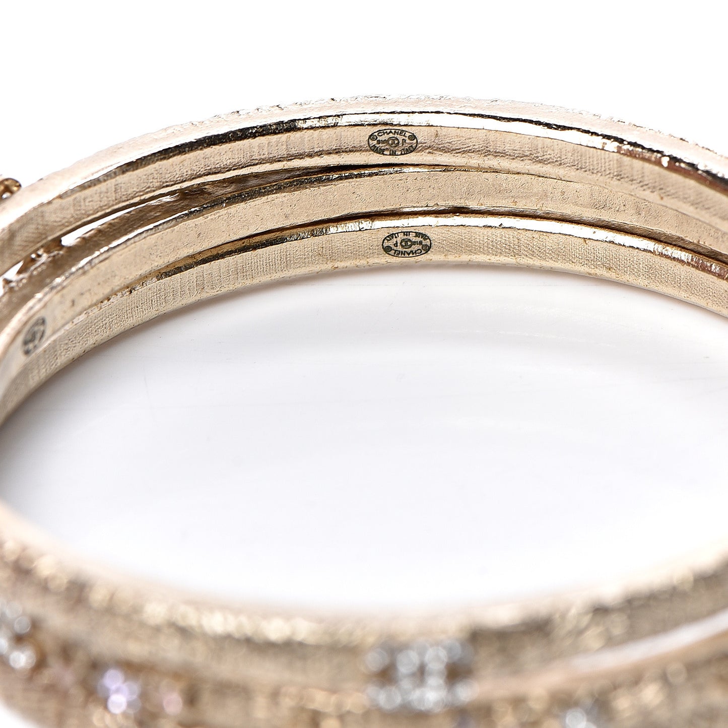 Crystal CC Bangle Set of 3 Gold