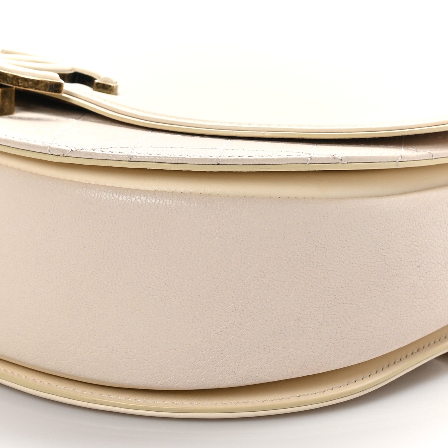 Chanel Shiny Calfskin Goatskin Quilted Medium Coco Curve Messenger Flap White 10 of 11