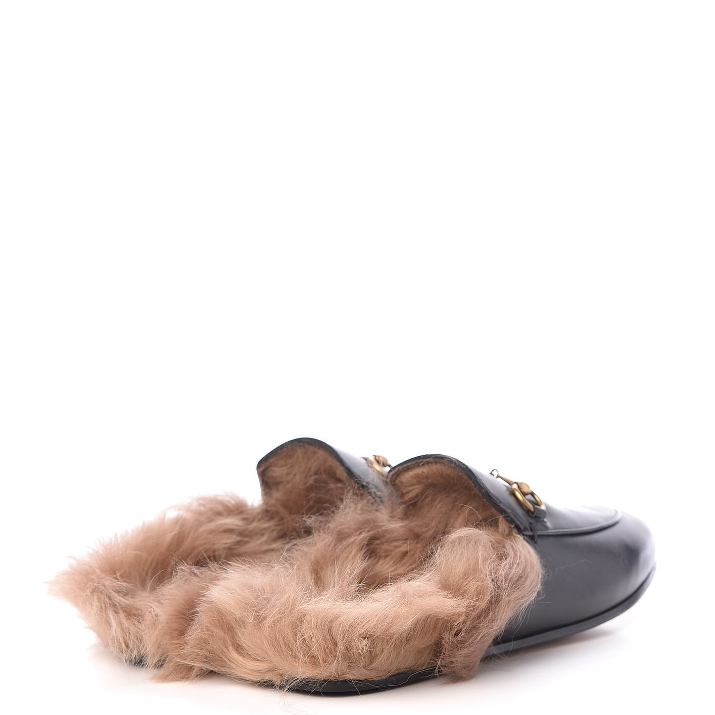 Calfskin Fur Womens Princetown Slippers 37 Black
