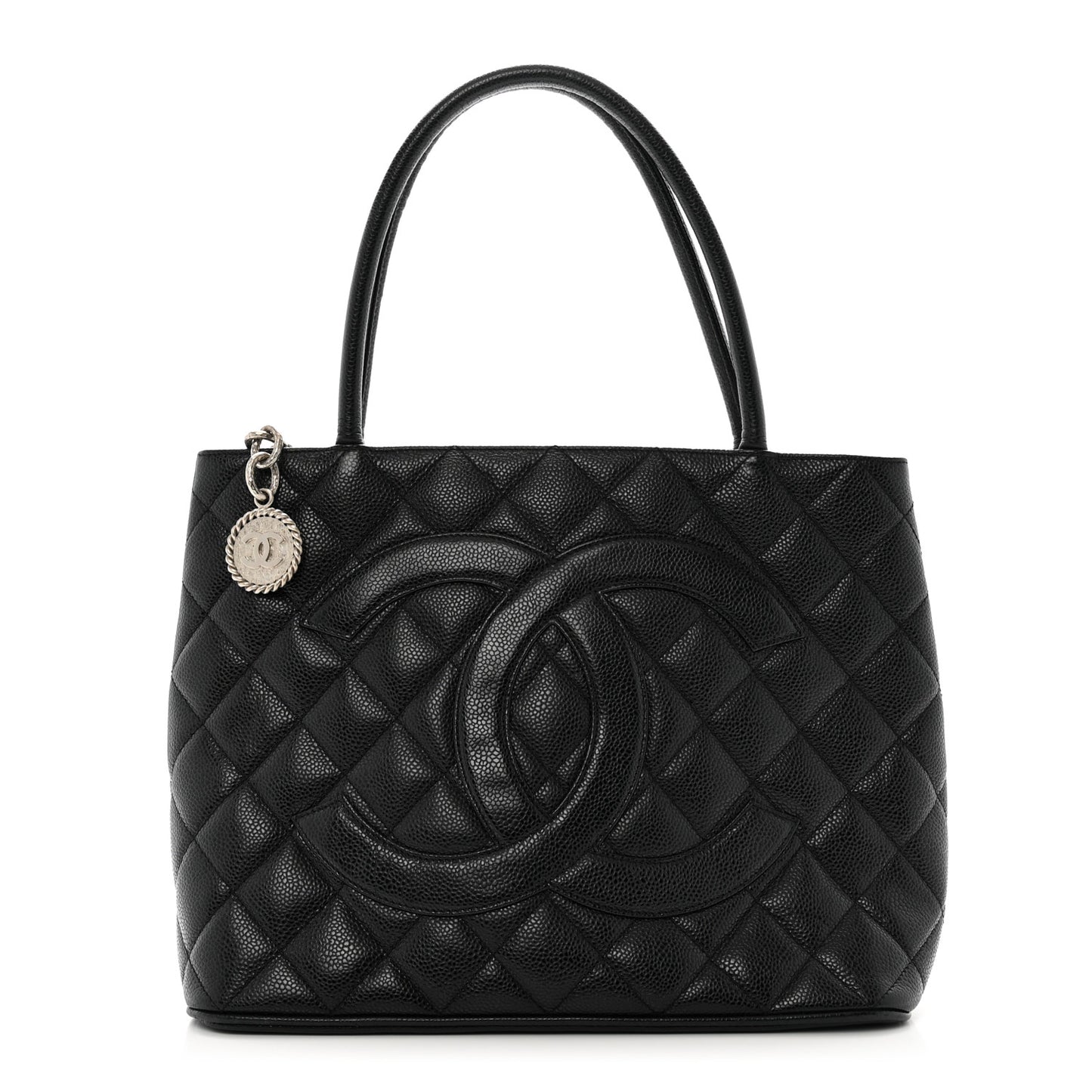Caviar Quilted Medallion Tote Black