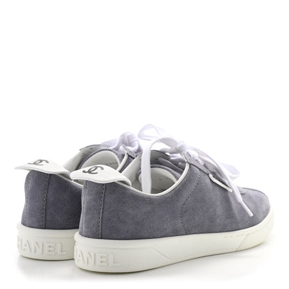 Chanel Suede Calfskin Womens Sneakers 35 Dark Gray 4 of 8