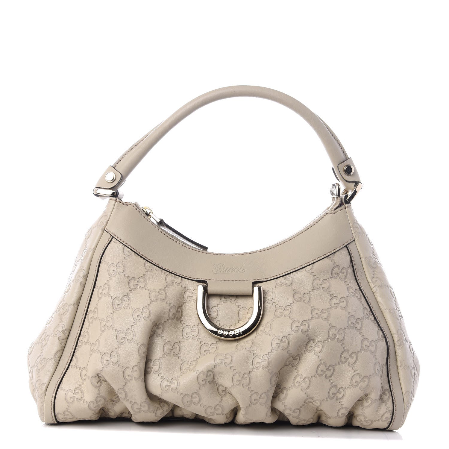 Gucci Guccissima Medium D Gold Hobo Off White 1 of 8