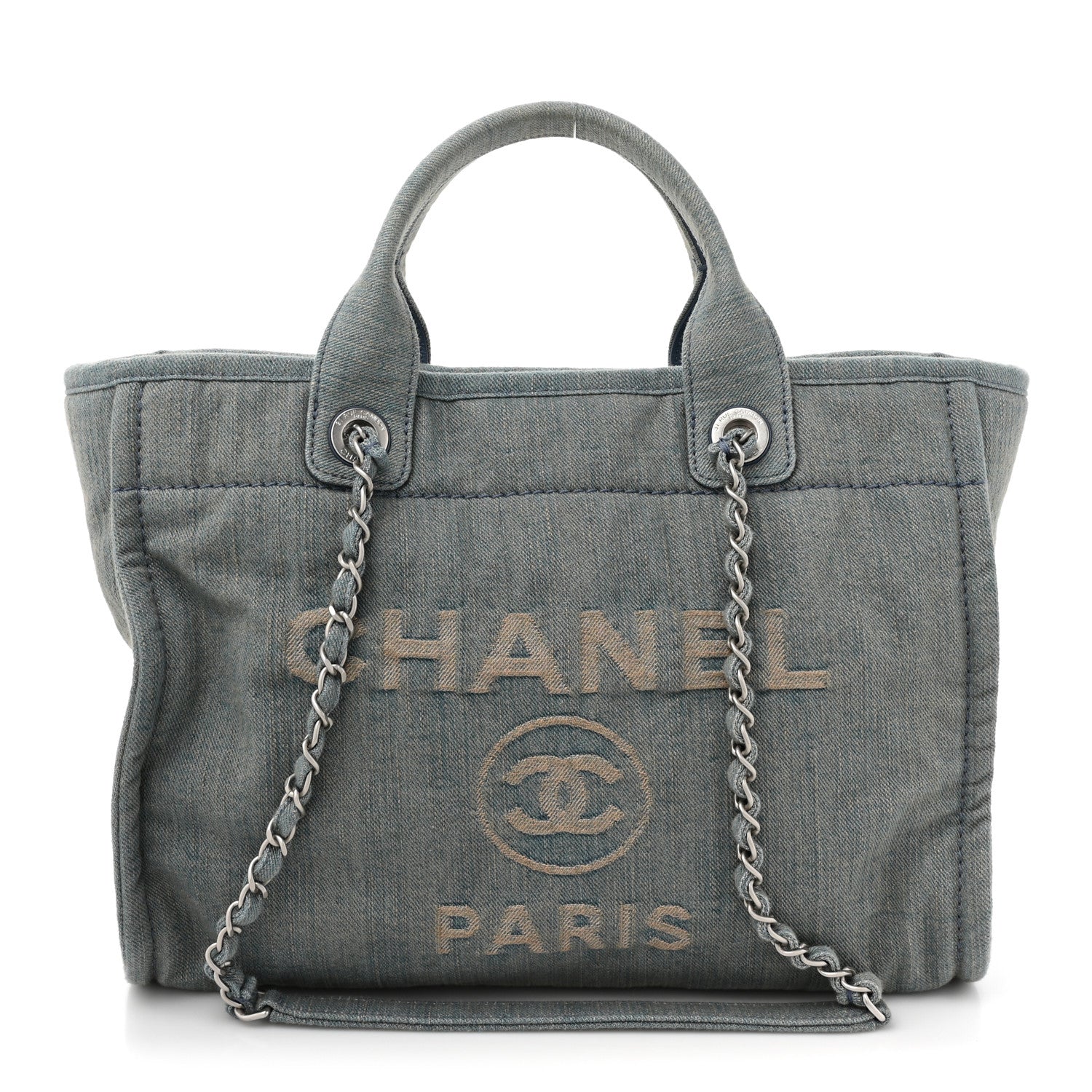 Chanel Denim Small Deauville Tote Light Blue 1 of 12